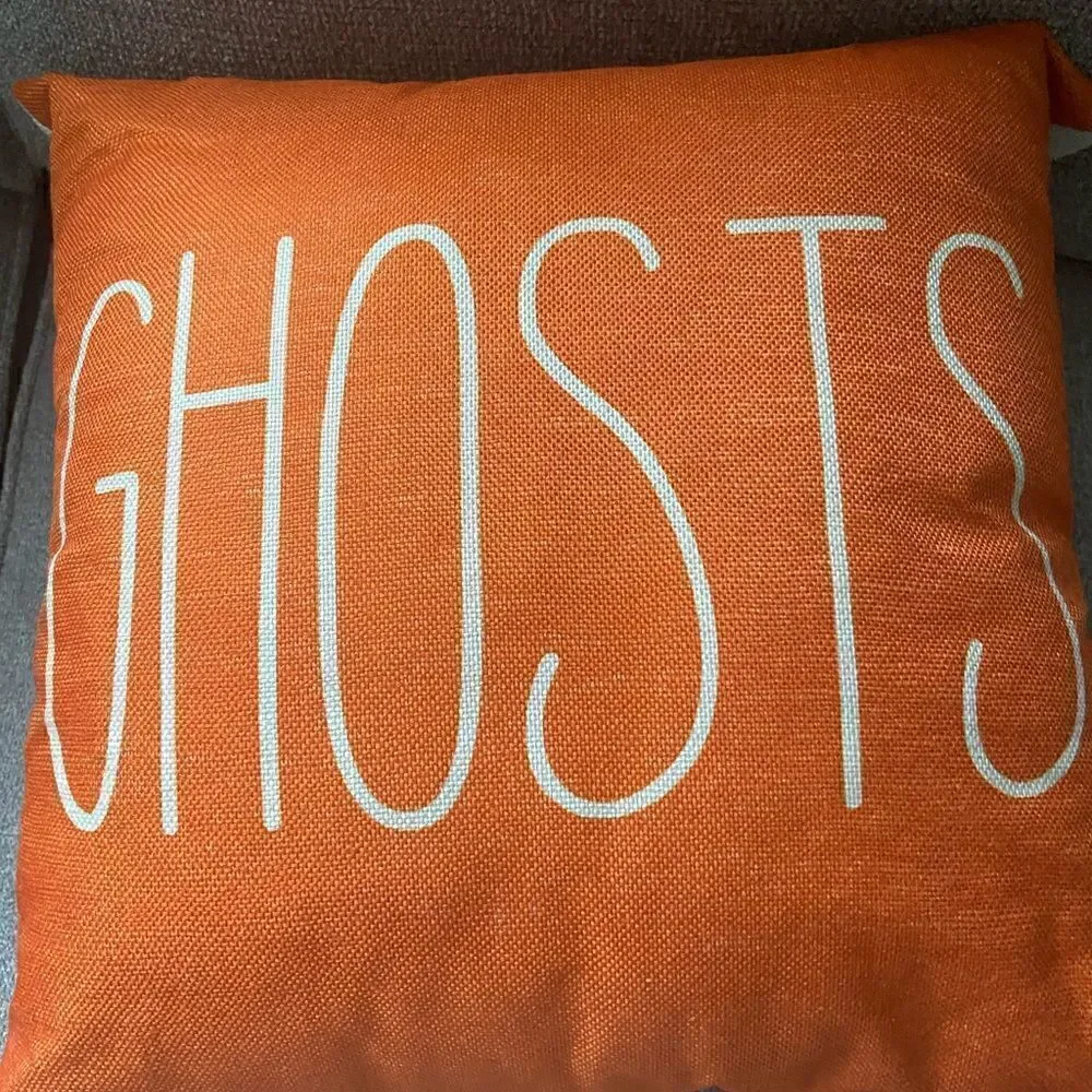 Spooky GHOST Pillow Cover with Insert Cushion 16”x16” Halloween